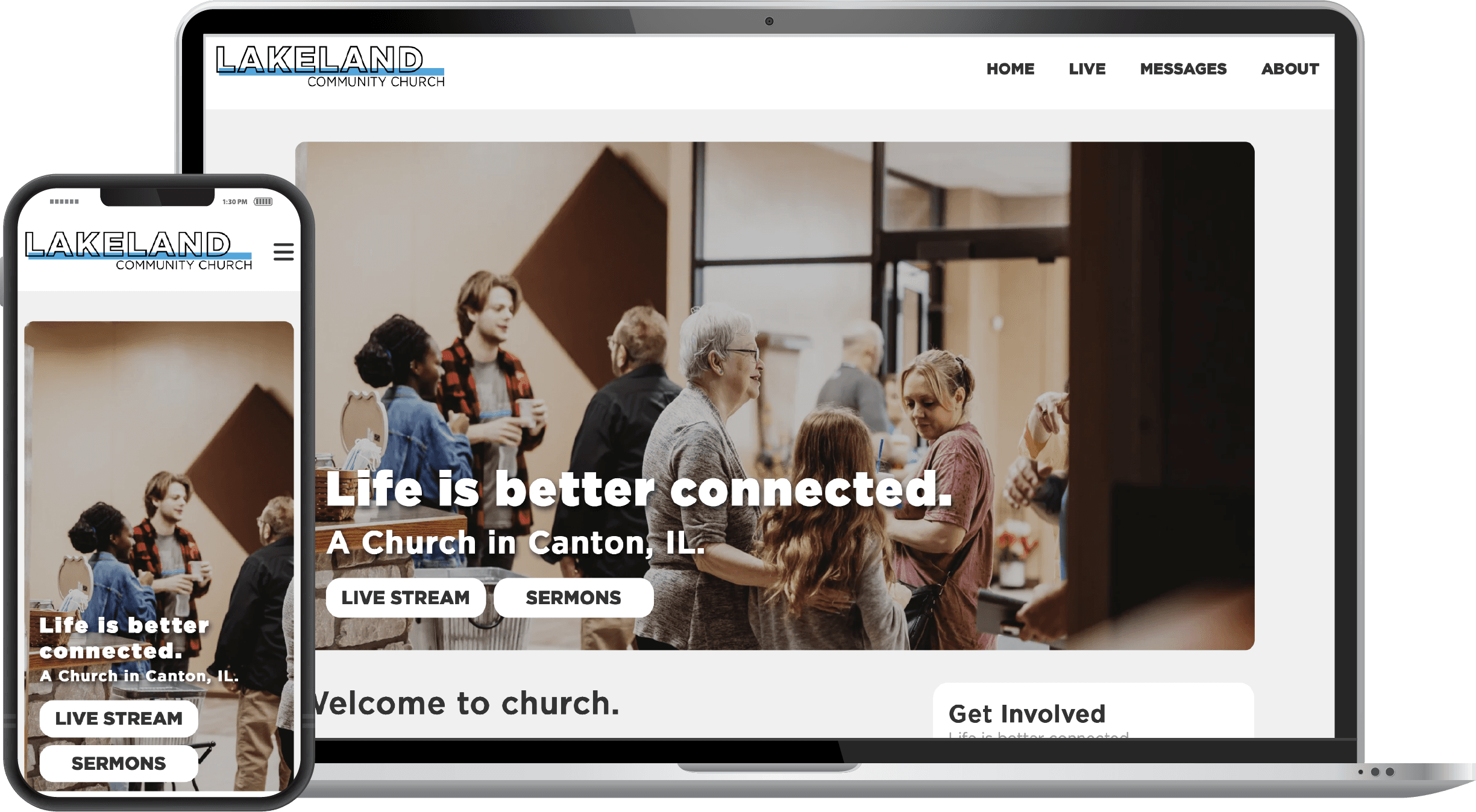 Lakeland Community Church website screen shot